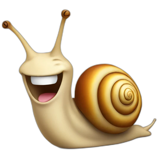 Snail bursting out laughing emoji