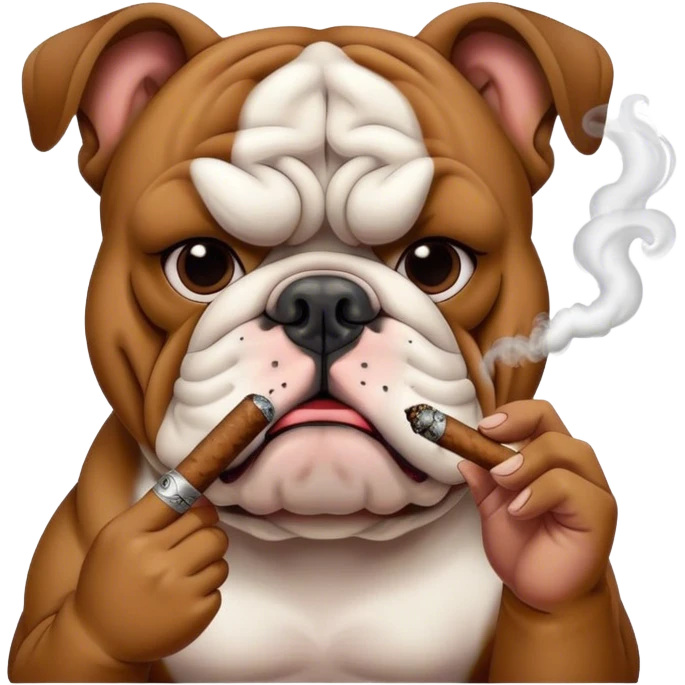 Bulldog smoking a blunt  emoji