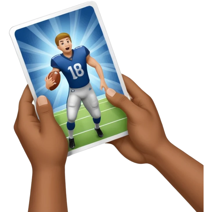 hand opening football card packs in madden emoji