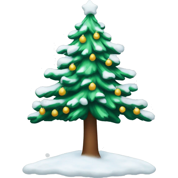 Christmas tree with snow emoji