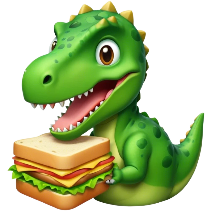 Dinosaur with sandwiche emoji