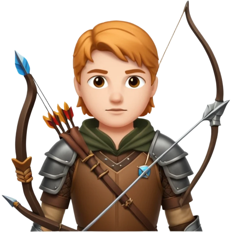 The classic hunter image with bow and arrow emoji