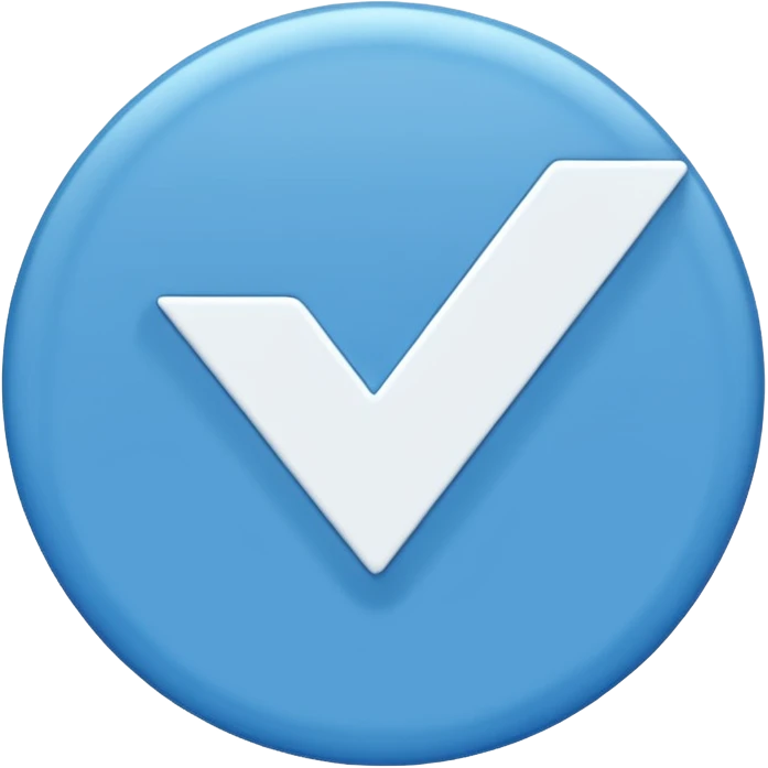 Mavi Yuvarlak içinde beyaz tik  emoji