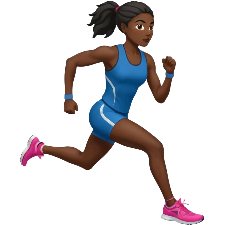 black woman runner emoji