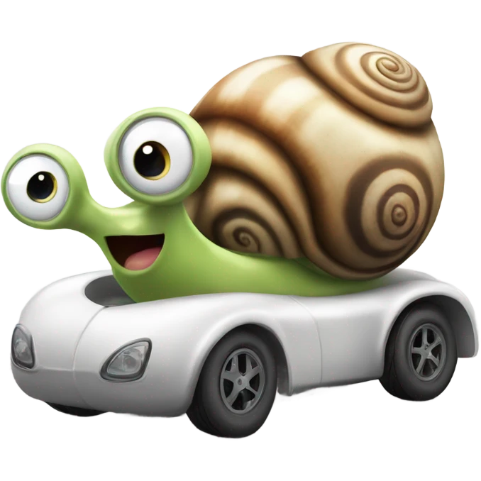 Snail in a race car emoji