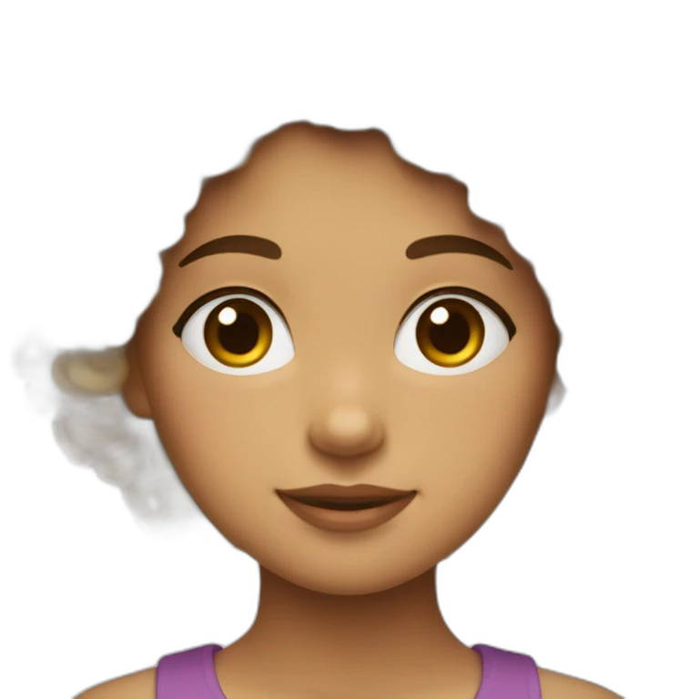 Fille cheveux bouclés emoji