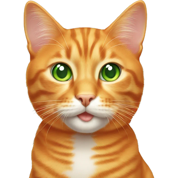 Orange cat with green eyes emoji