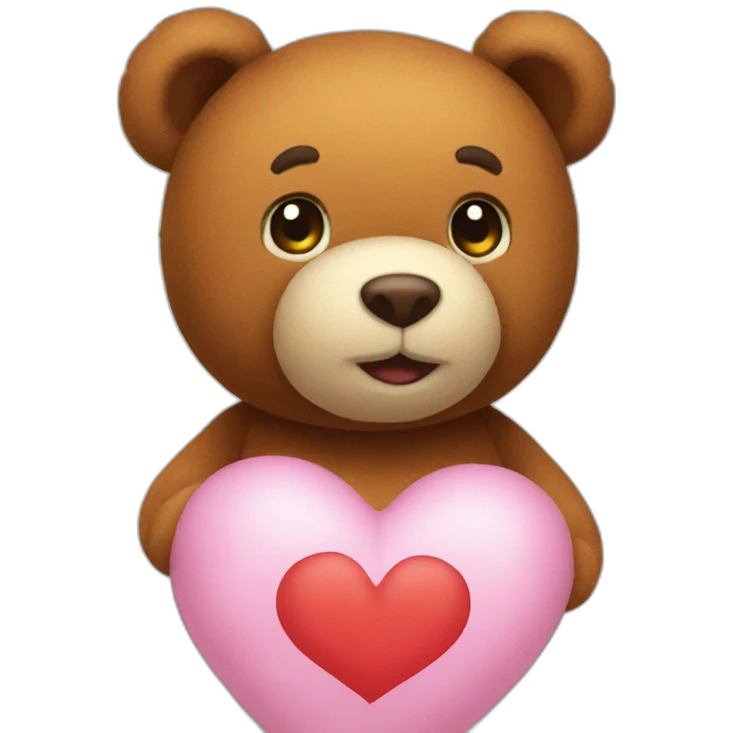 teddy saying I love you emoji