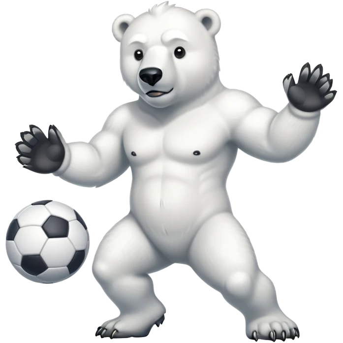 Oso polar futbolista  emoji