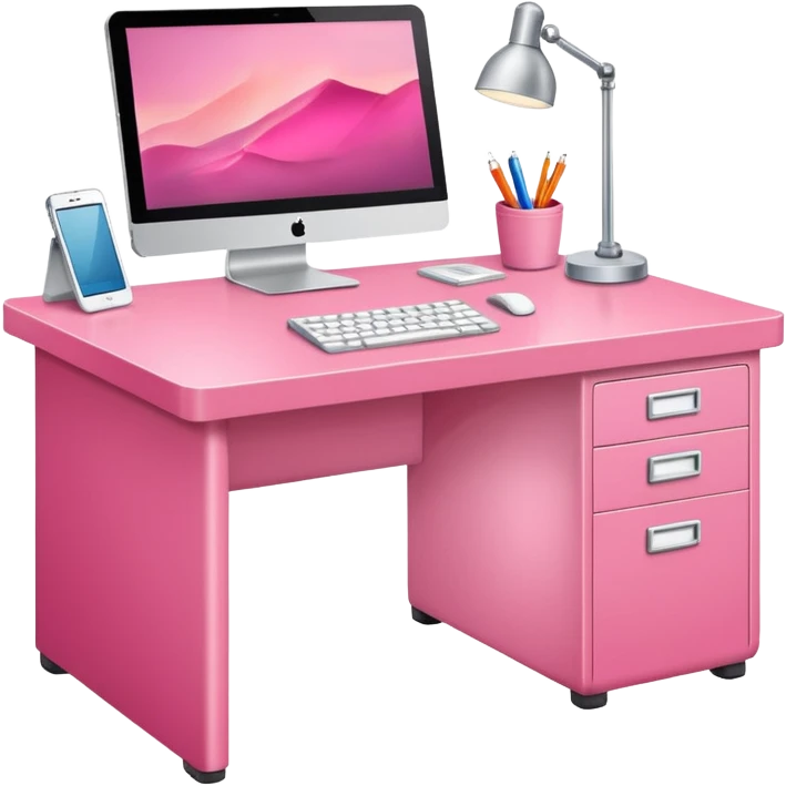 A Pink Office desk  emoji