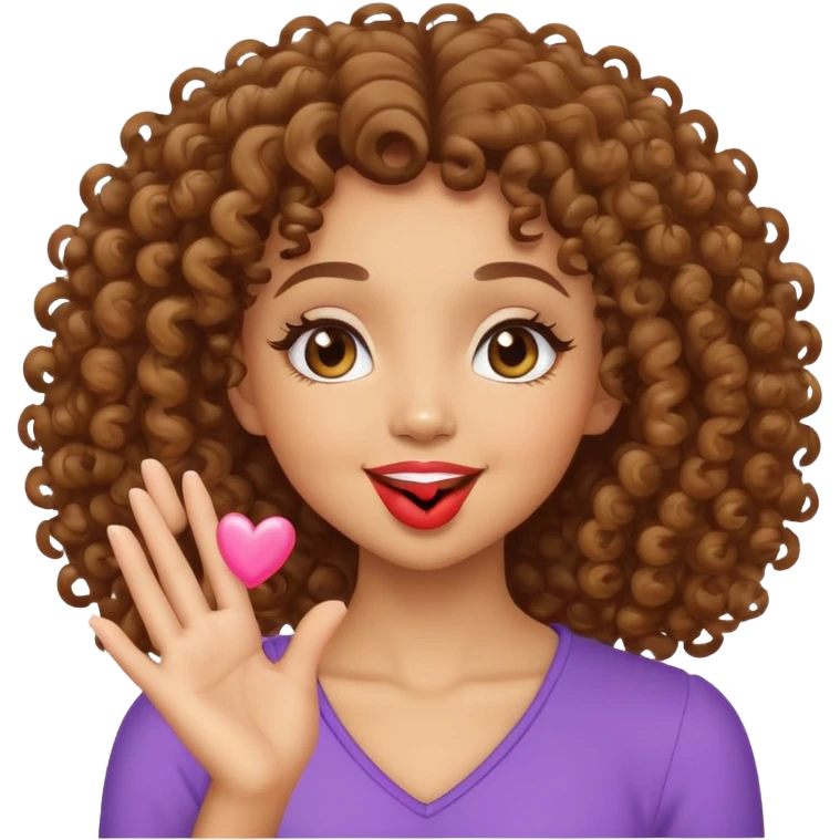 lightskin girl with curly hair blowing a kiss emoji