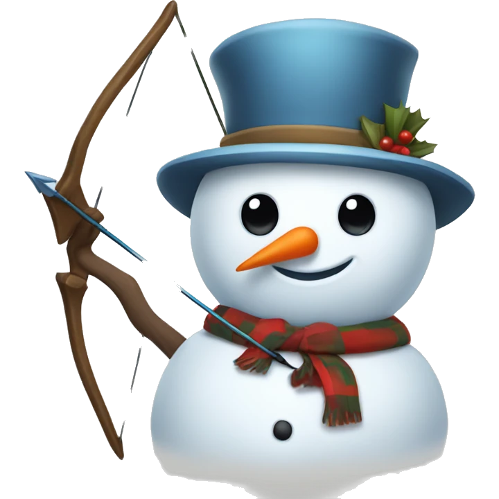 snowman holding bow and arrow emoji