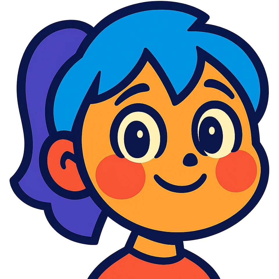 adorable Mirra face, expressive eyes, blushing emoji
