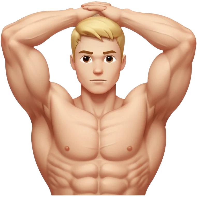 muscular arm of white young man, focus on the arm emoji