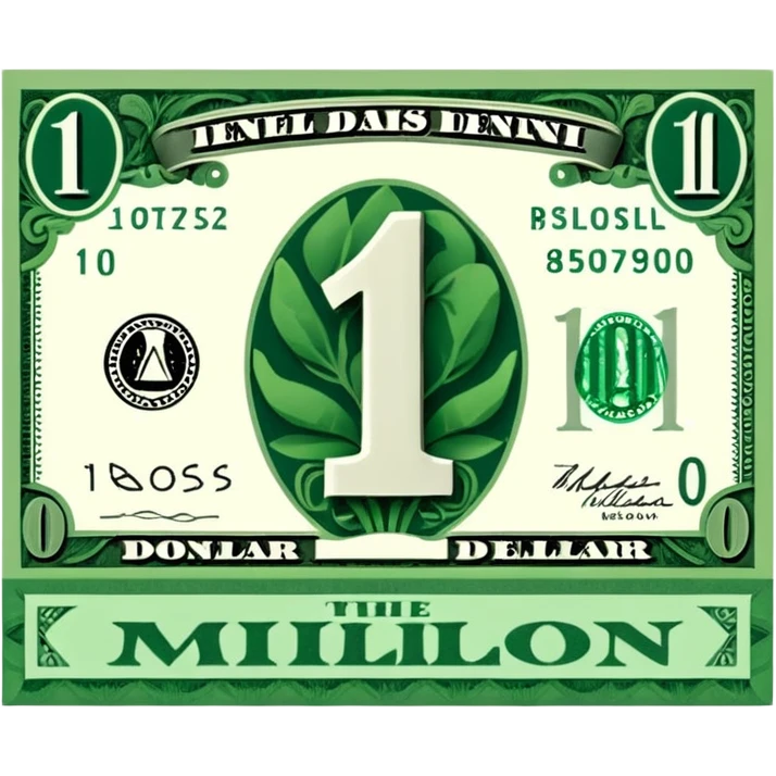 Make a dollar saying $1 million emoji