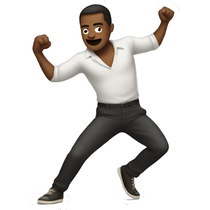 dancing man punching his arms down emoji