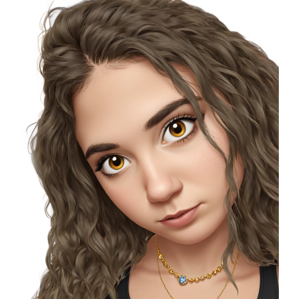portrait of a girl with jewelry emoji