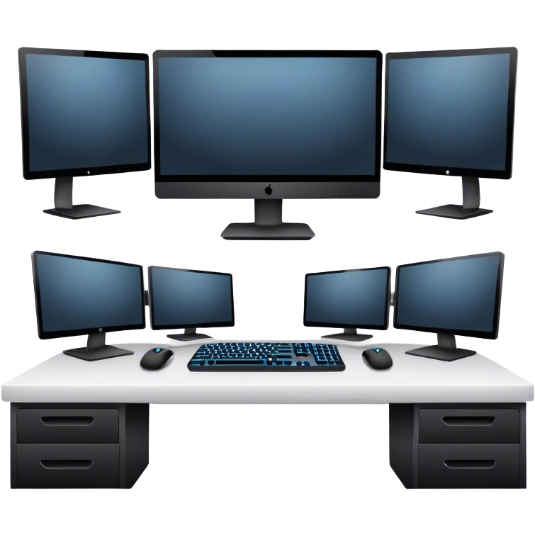 Gaming setup with 4 monitors  emoji