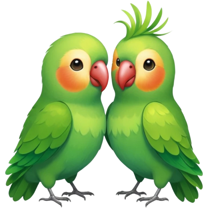 A Pair Of Green & Other Colored Lovebirds emoji