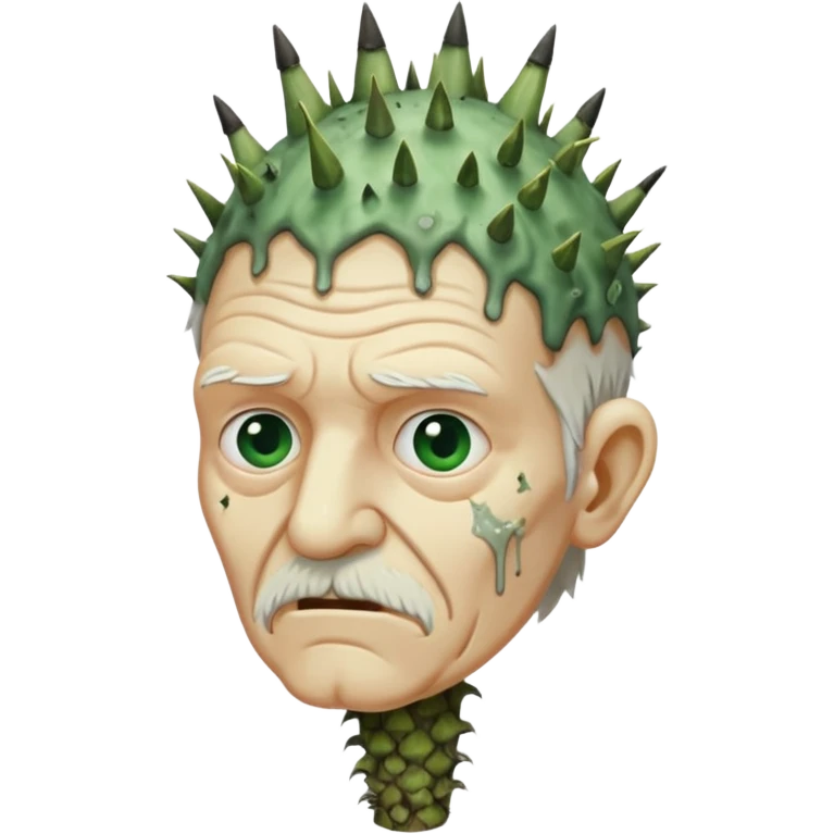 Rotting old white guys head on a spike emoji