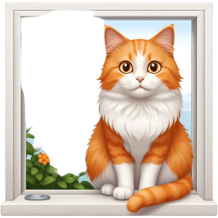 Cat looking out the window watching birds emoji