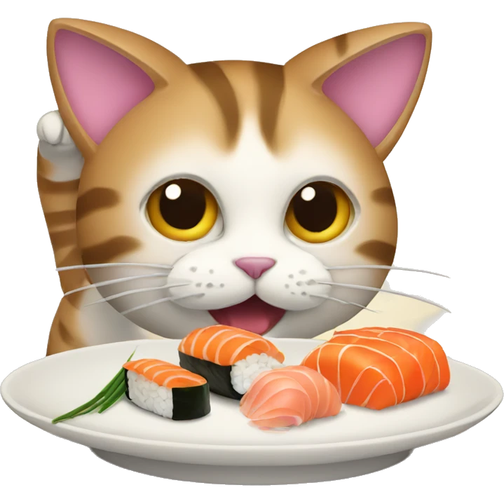 cat eating sushi  emoji