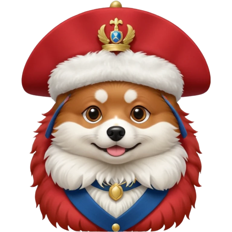 Red Spitz dog with Napoléon´s hat emoji