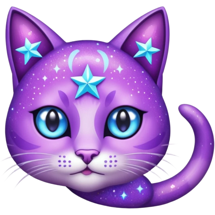 glitter purple Star cat emoji