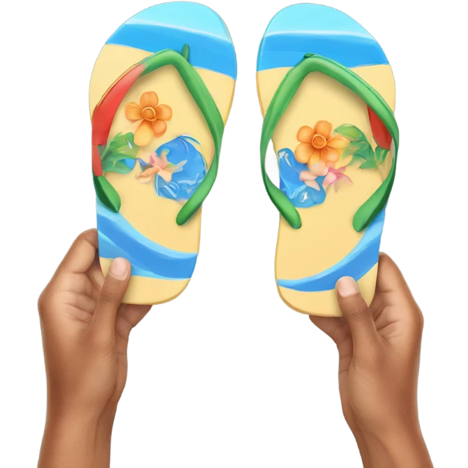 hand holding a flipflop emoji