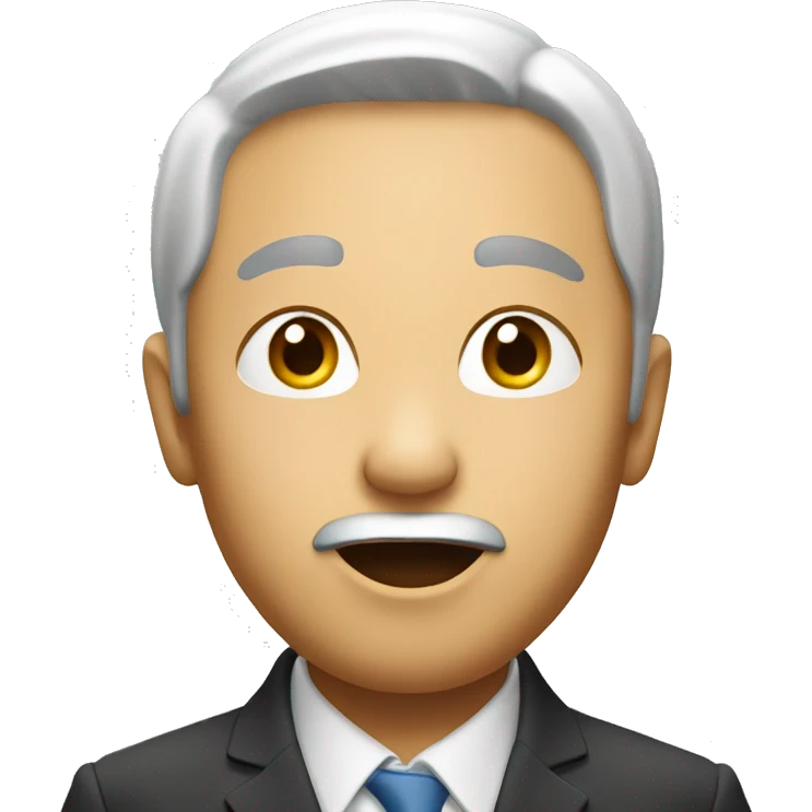 Asia head with amazement look emoji