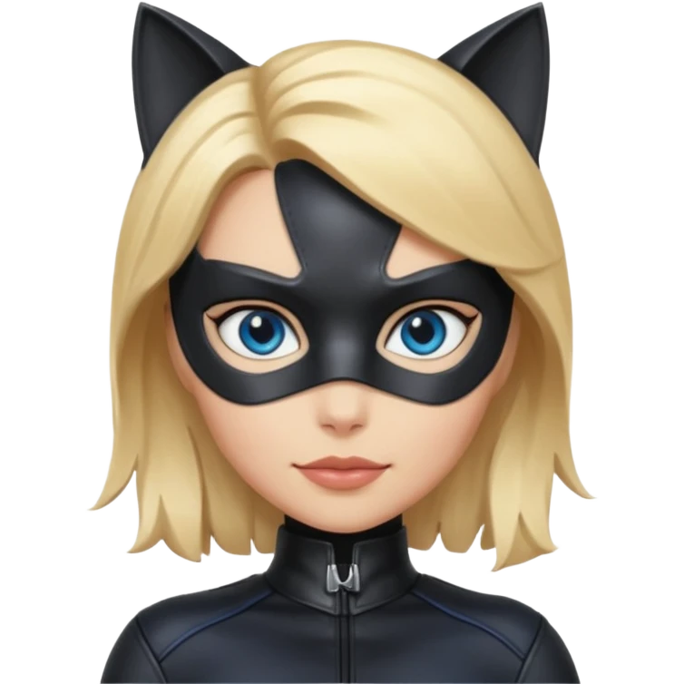 Catwoman with blonde hair and blue eyes emoji