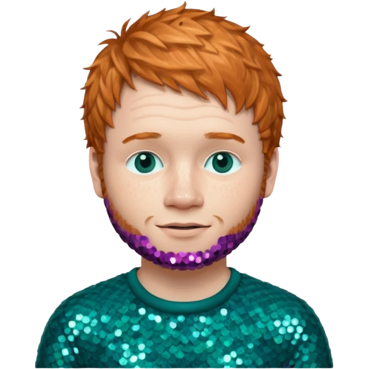 Ed Sheeran with teal sequin outfit emoji