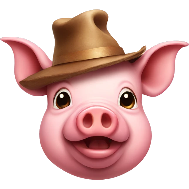 Pig with a hat emoji