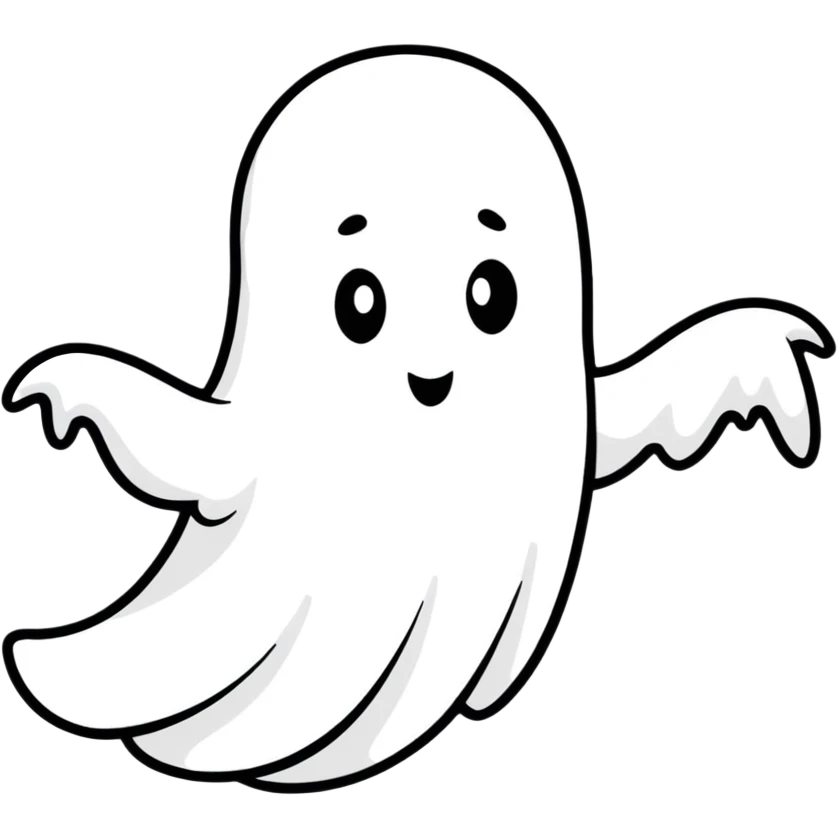 cute white ghost waving emoji