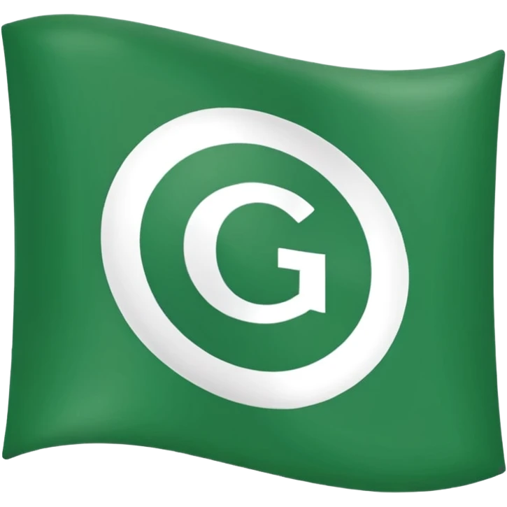 Bandera verde con blanco y verde que diga AGC emoji
