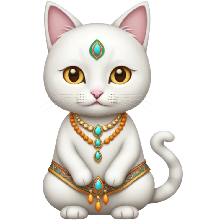 white cat wearing indian clothes emoji