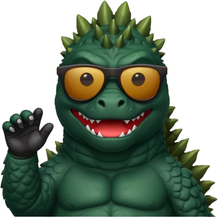 Godzilla wearing sunglasses emoji