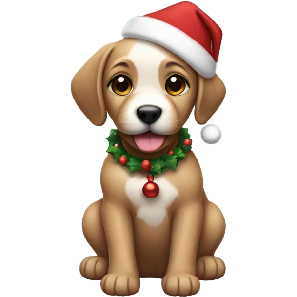 Christmas puppy emoji