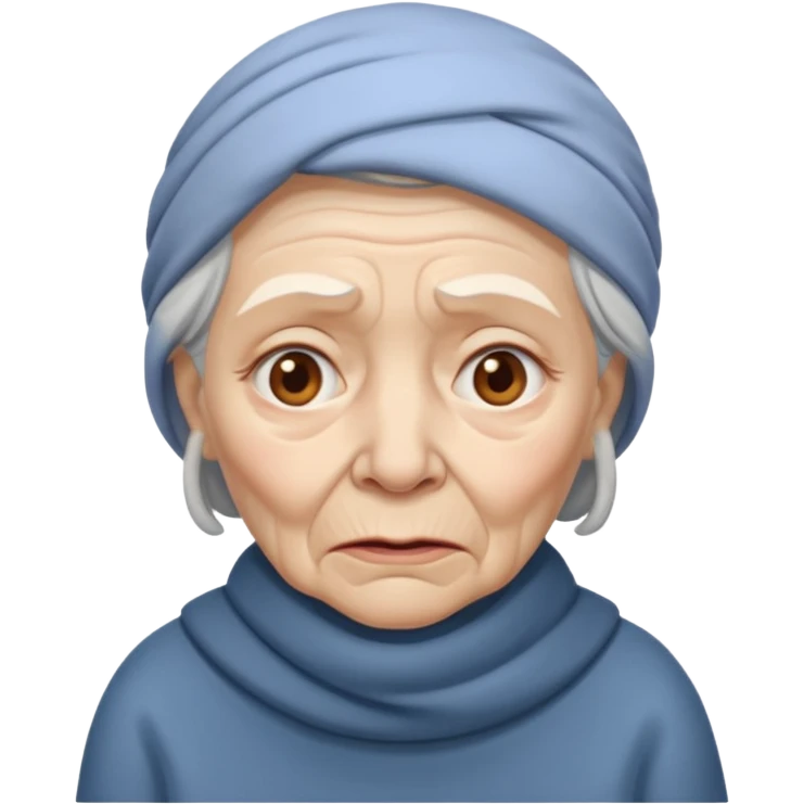 very sick very old woman with fever emoji
