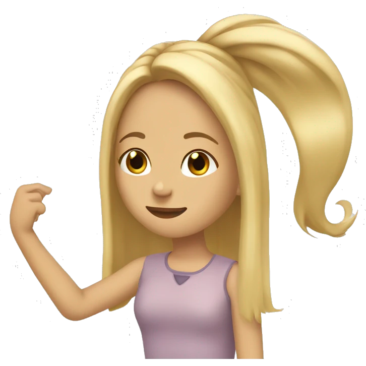 girl with long blonde hair that is tucking her hair behind her ear with her right hand emoji