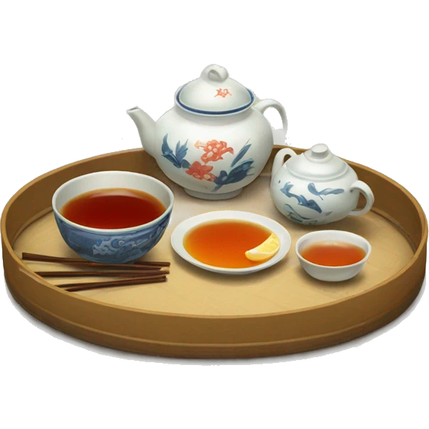 chinese tray with tea emoji