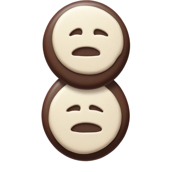One Black and white cookie equal size emoji