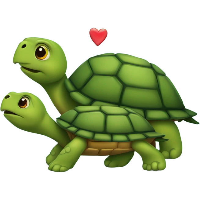 2 Turtles with hearts emoji