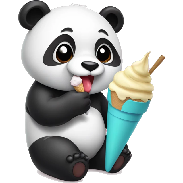 Panda eating ice cream emoji