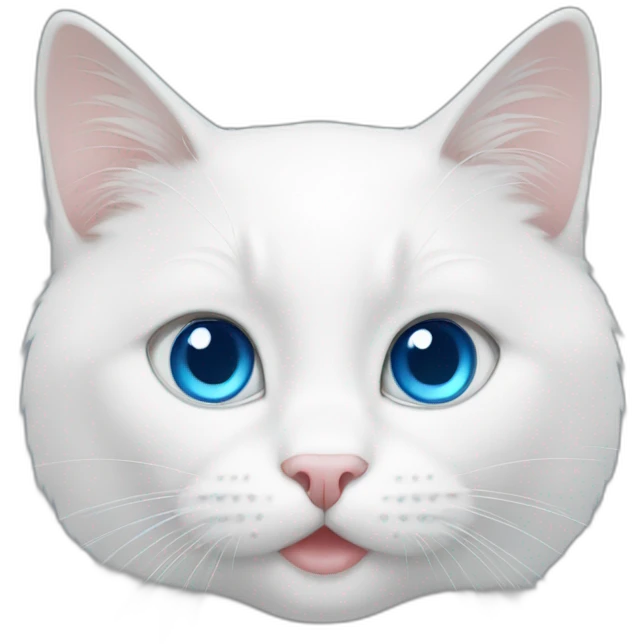 White cat blue eyes  emoji