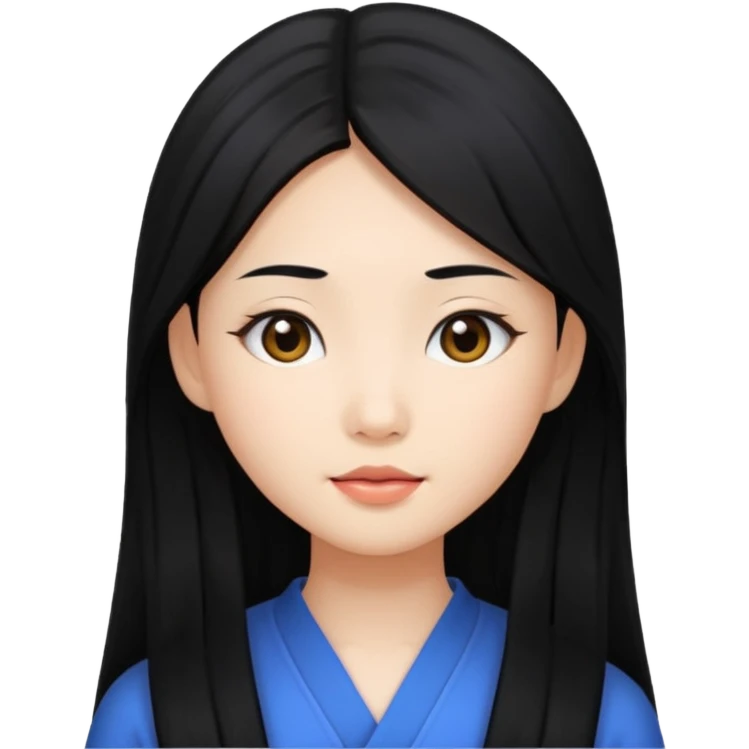 Asian girl with boobs and pussy emoji