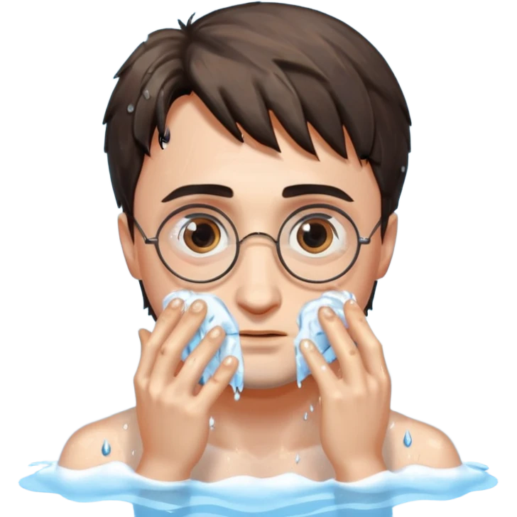 harry potter is washing his face emoji