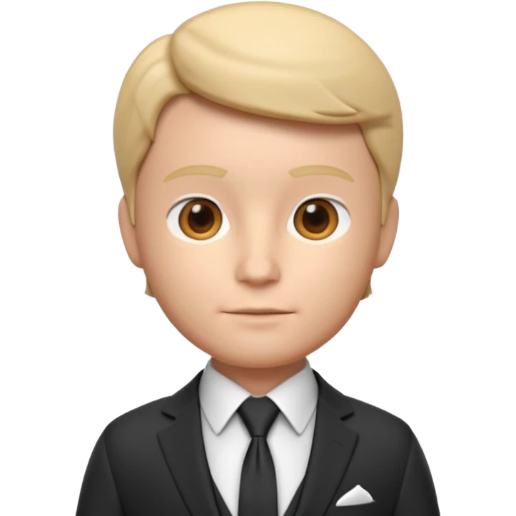 A 3D cartoon formal suit with jacket, shirt, and tie displayed neatly, smooth folds, studio lighting, Memoji-style rendering. emoji
