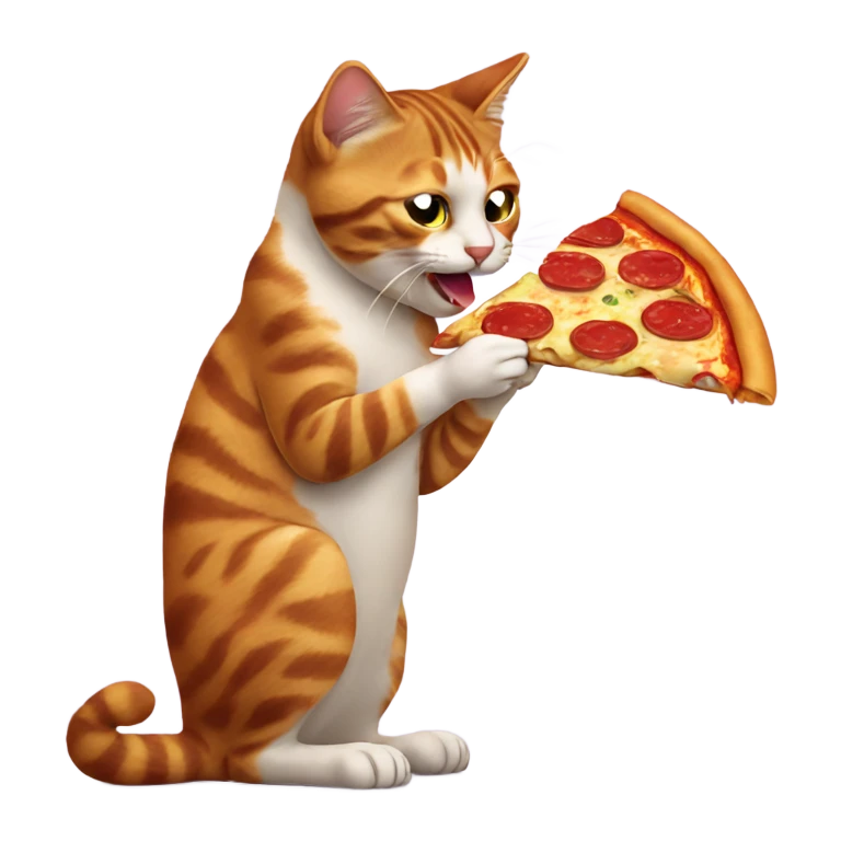 Cat eating pizza emoji