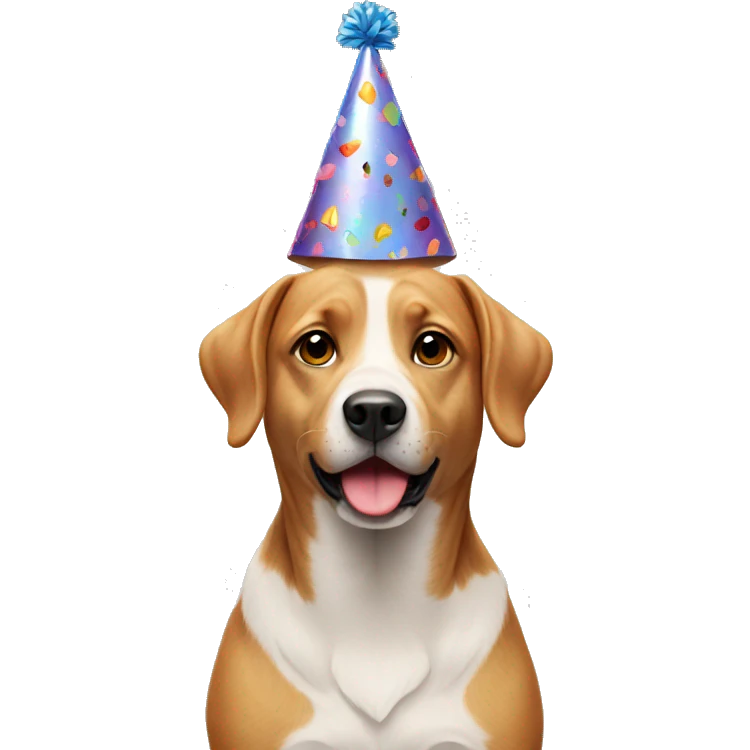 dog with birthday hat emoji